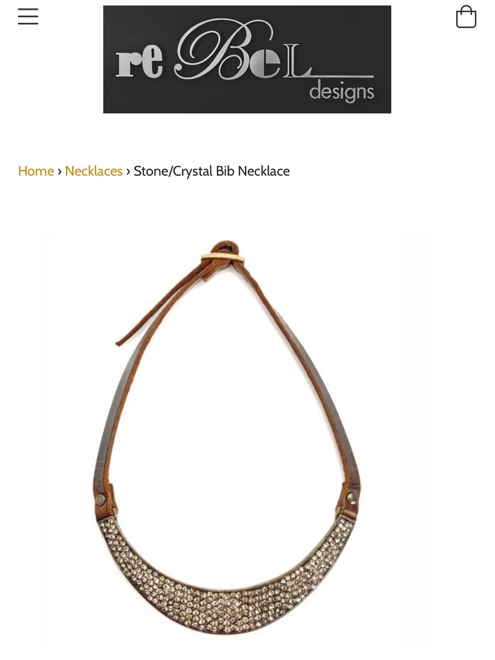 REBEL DESIGNS Brown Crystal Bib Necklace